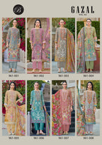 Belliza Gazal 961 Crepe With Self Embroidery Worked Dress Material Collection