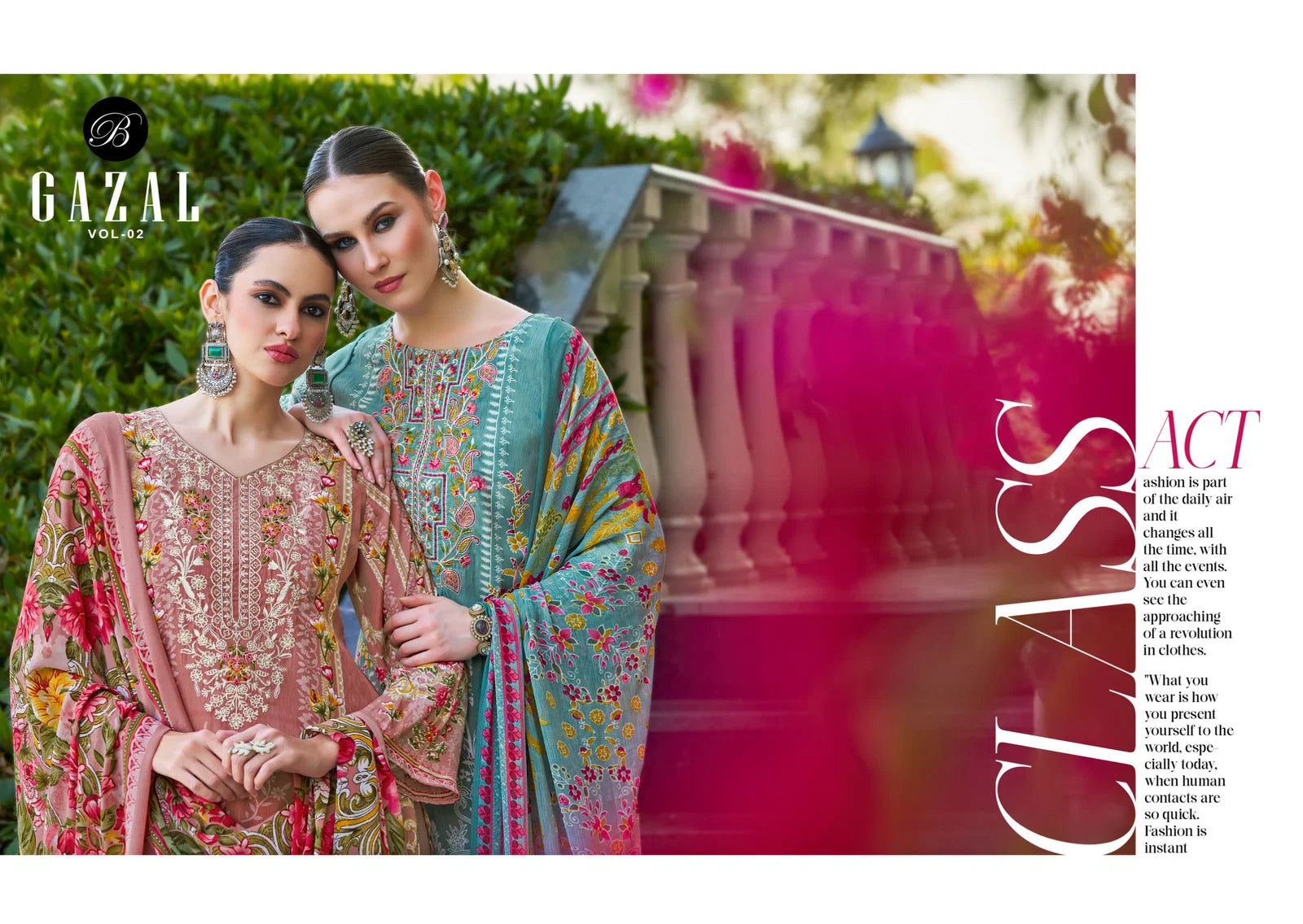 Belliza Gazal 961 Crepe With Self Embroidery Worked Dress Material Collection