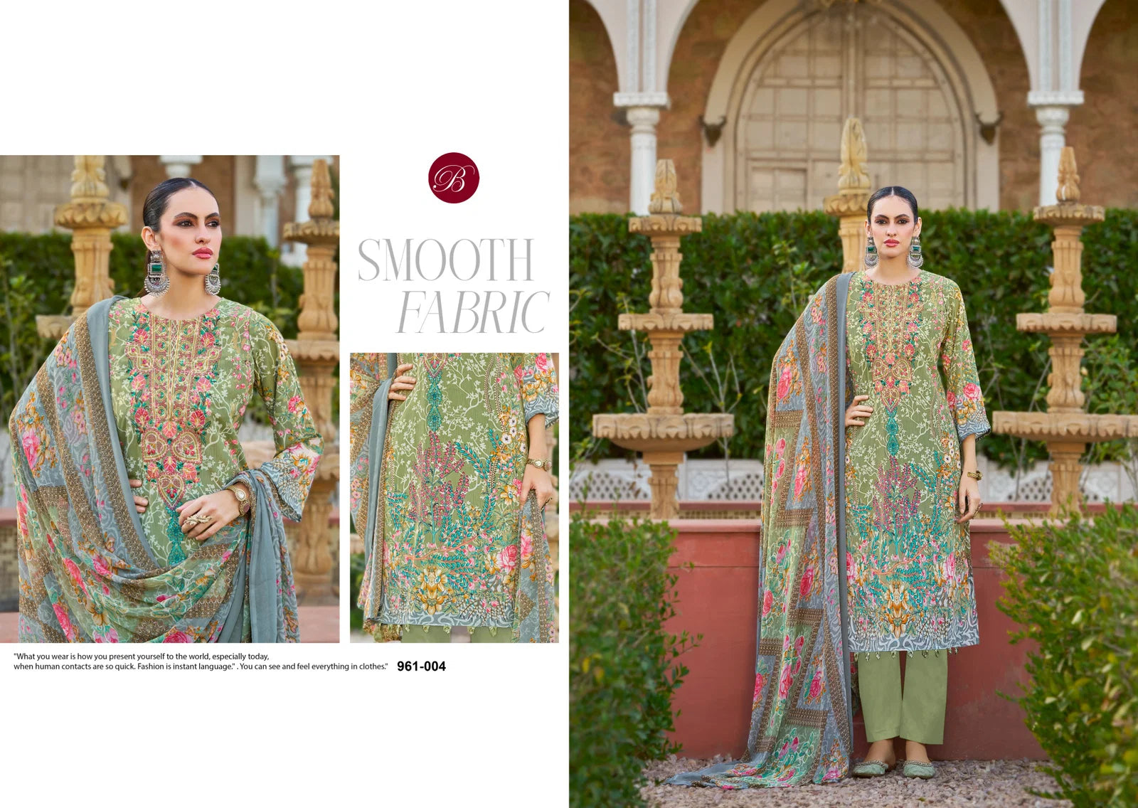 Belliza Gazal 961 Crepe With Self Embroidery Worked Dress Material Collection