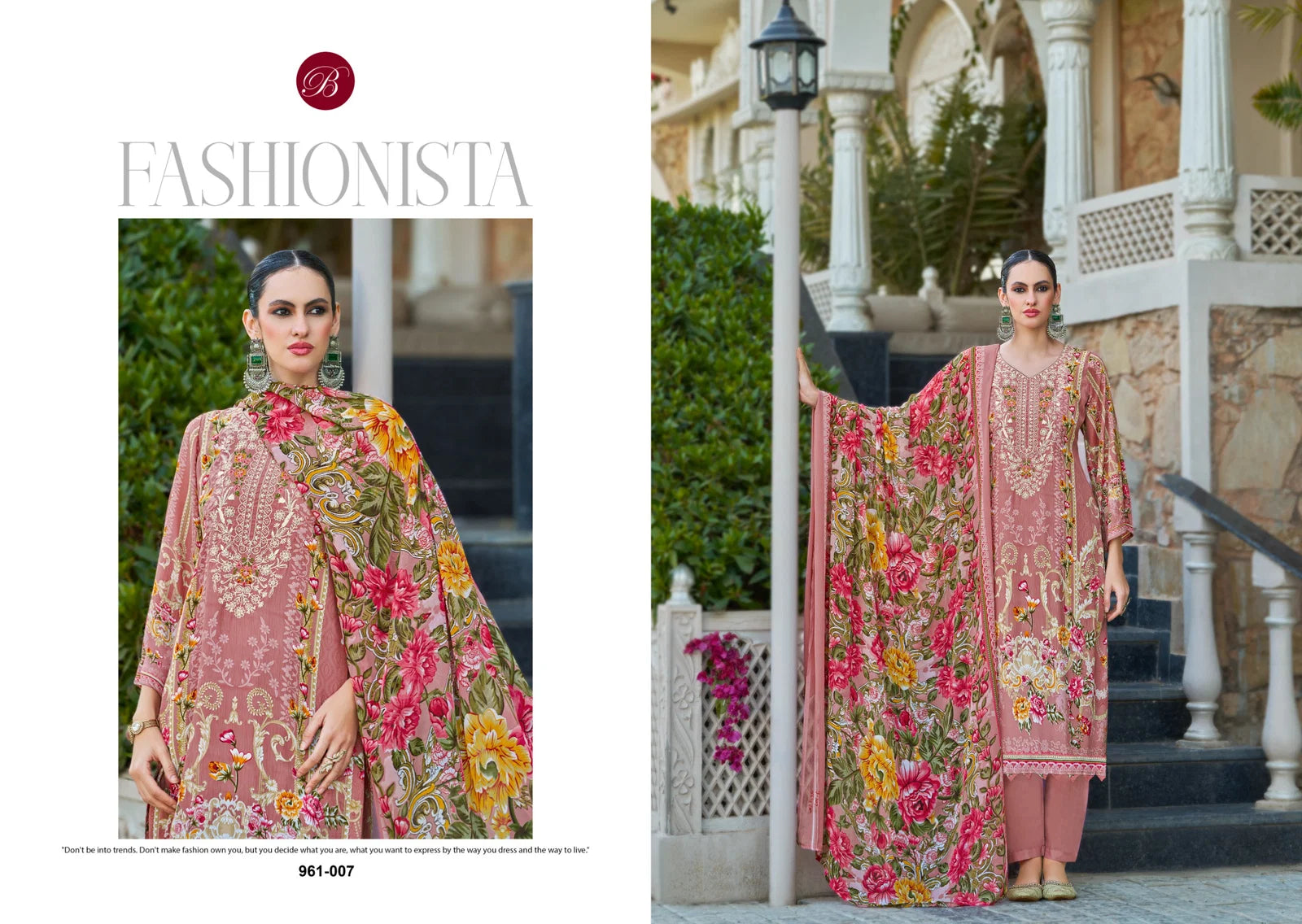 Belliza Gazal 961 Crepe With Self Embroidery Worked Dress Material Collection