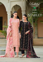 Belliza Jade Ombre Starlet Lawn Cotton With Embroidery Work Dress Material