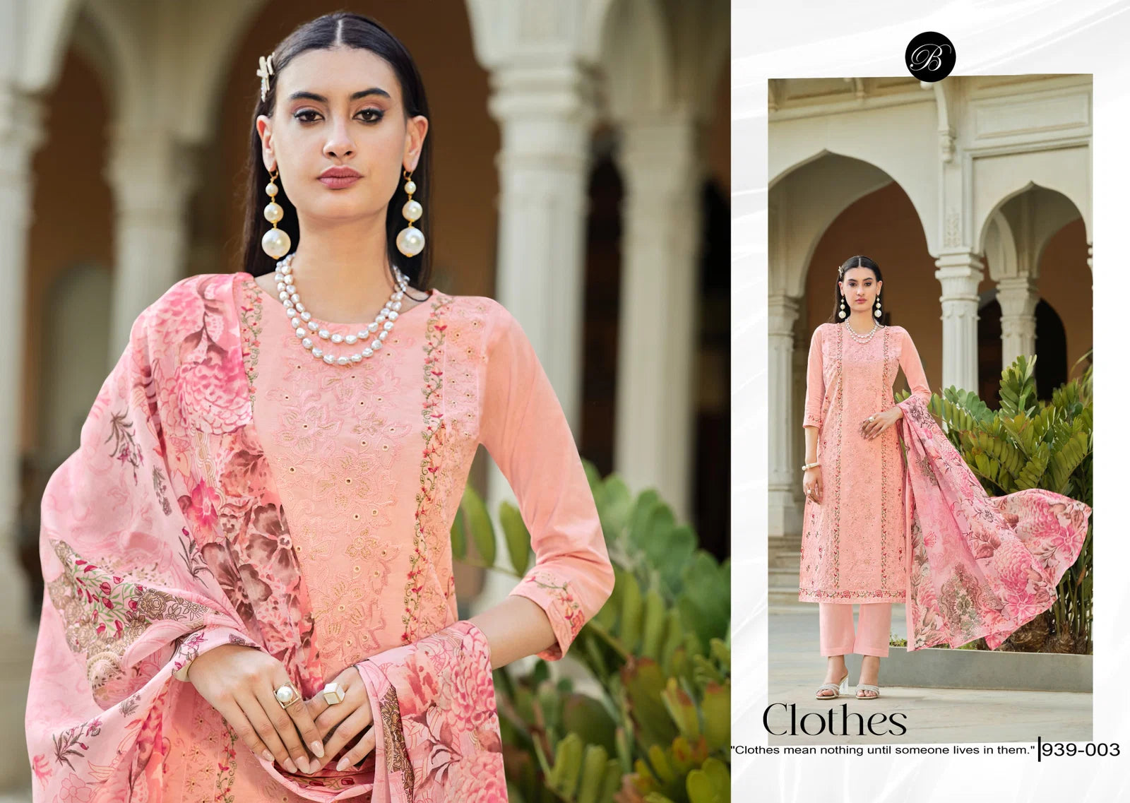 Belliza Jade Ombre Starlet Lawn Cotton With Embroidery Work Dress Material