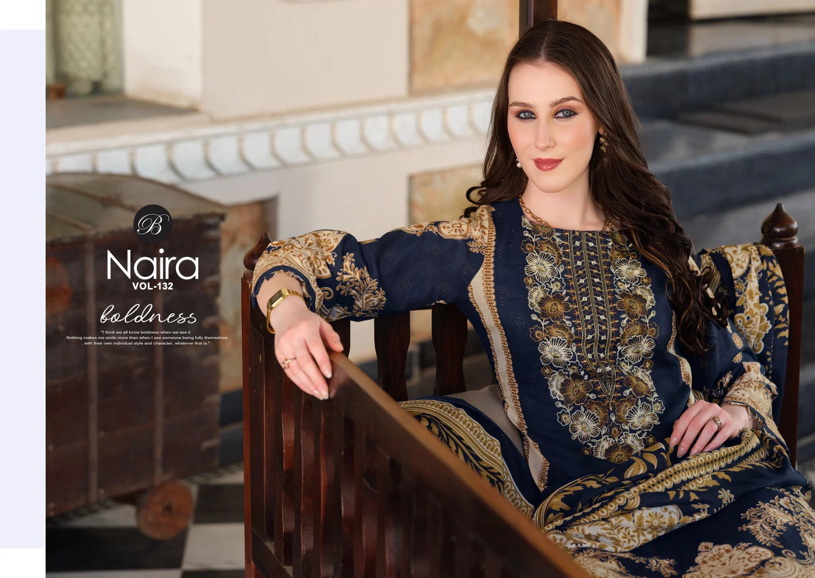 Belliza Naira Vol 132 Cotton Digital Print Embroidery Dress Material