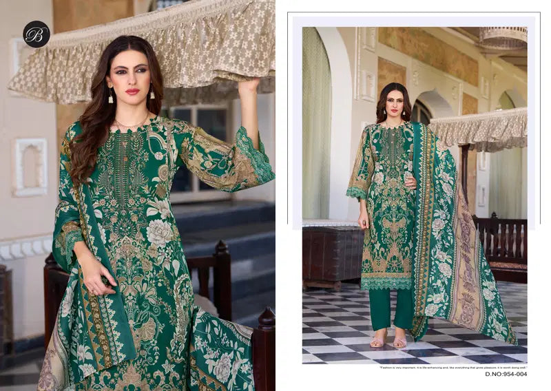 Belliza Naira Vol 132 Cotton Digital Print Embroidery Dress Material