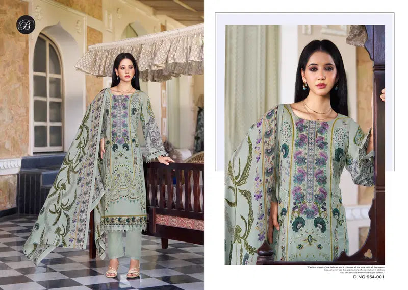 Belliza Naira Vol 132 Cotton Digital Print Embroidery Dress Material