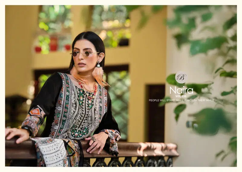 Belliza Naira Vol 133 Cotton Digital Prints Embrodiery Dress Material
