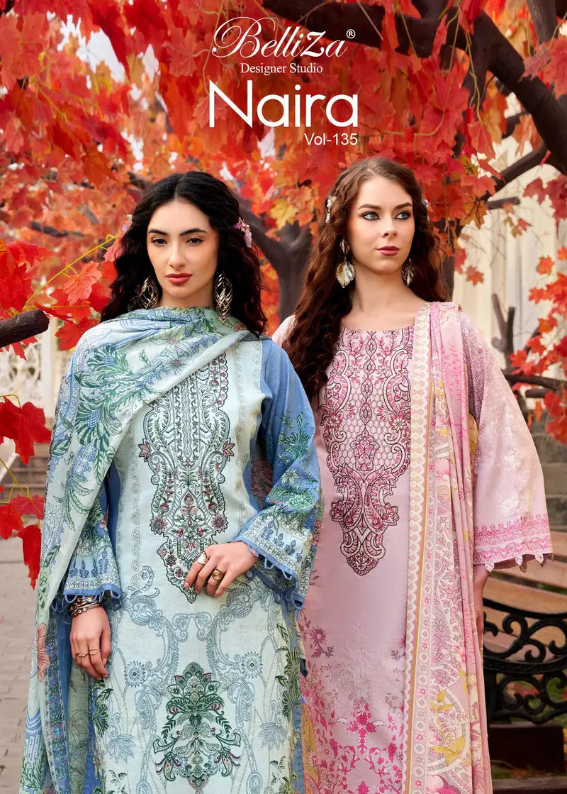 Belliza Naira Vol 135 Cotton Digital Printed Karachi Dress Material