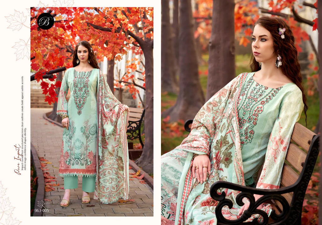 Belliza Naira Vol 135 Cotton Digital Printed Karachi Dress Material