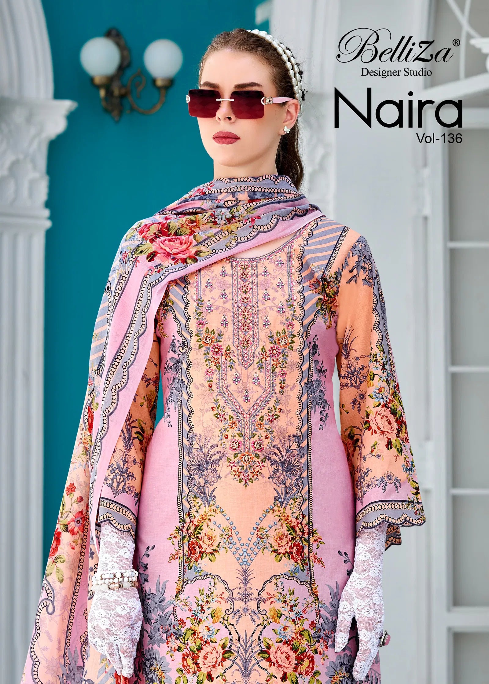 Belliza Naira Vol 136 Cotton Digital Printed Karachi Dress Material