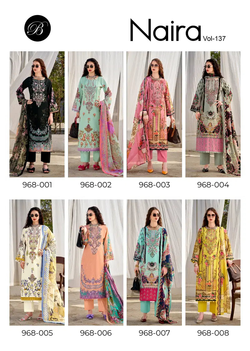 Belliza Naira Vol 137 Cotton With Self Embroidered Salwar Kameez Collection