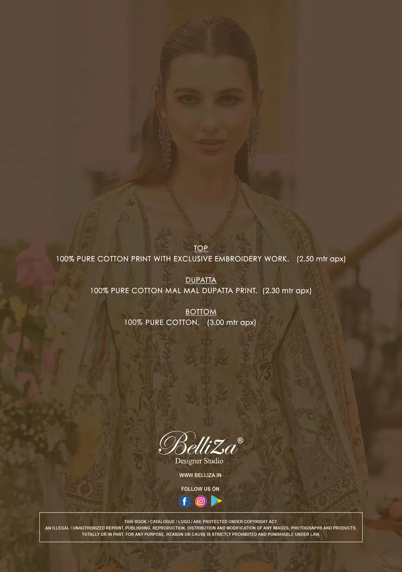 Belliza Naira Vol 140 Cotton With Self Embroidered Salwar Kameez Collection