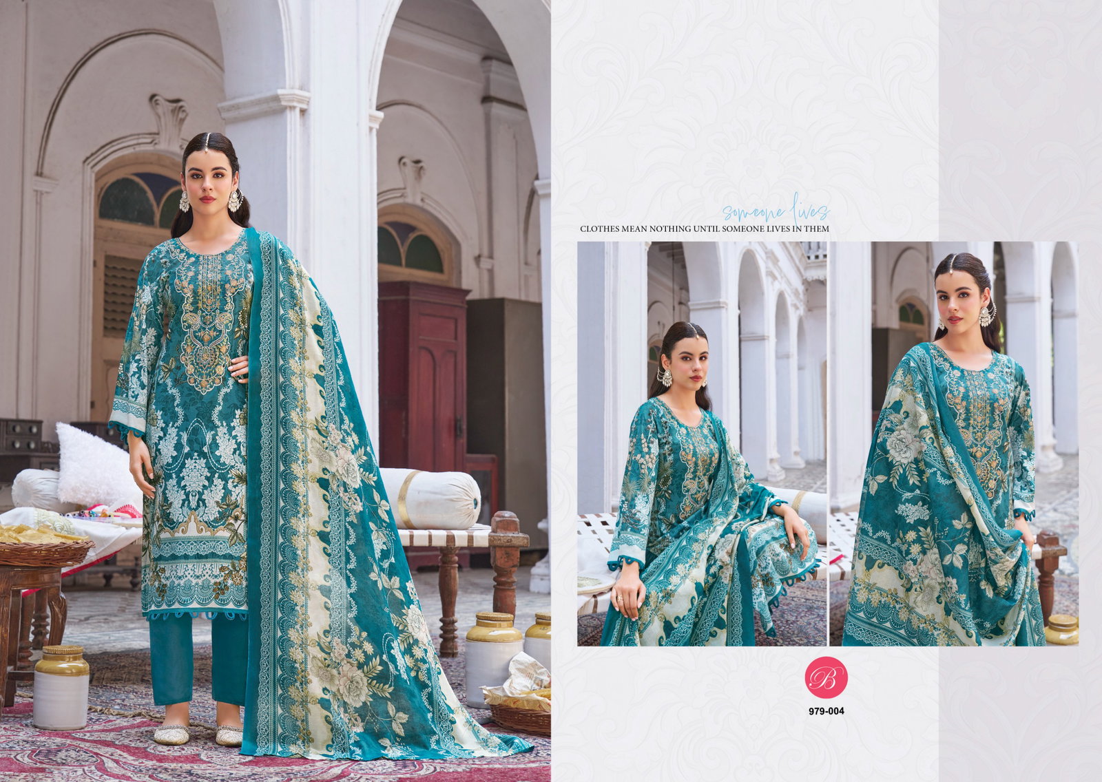 Belliza Naira Vol 142 Cotton With Self Embroidered Salwar Kameez Collection