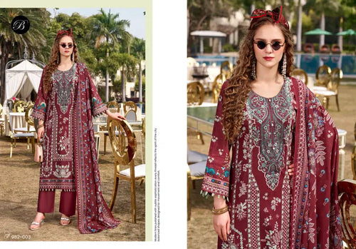 Belliza Naira Vol 144 Cotton Print With Embroidered Dress Material