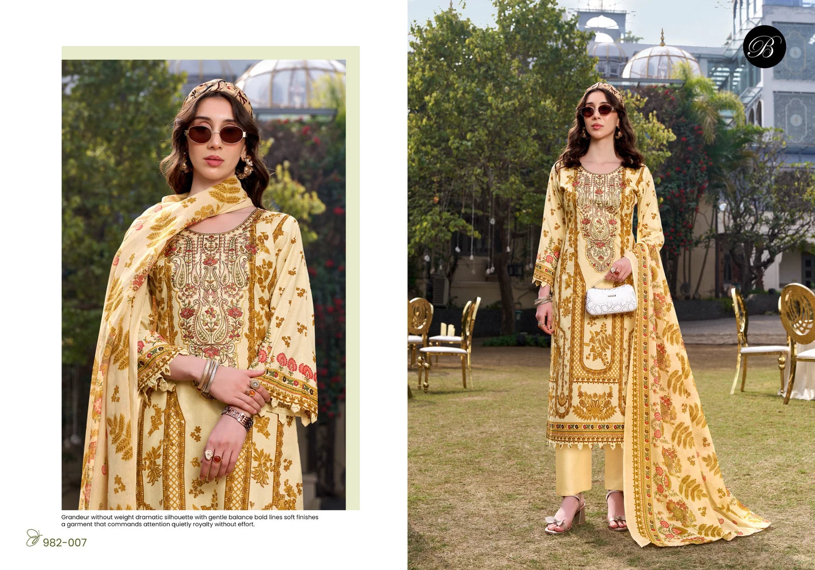 Belliza Naira Vol 144 Cotton Print With Embroidered Dress Material
