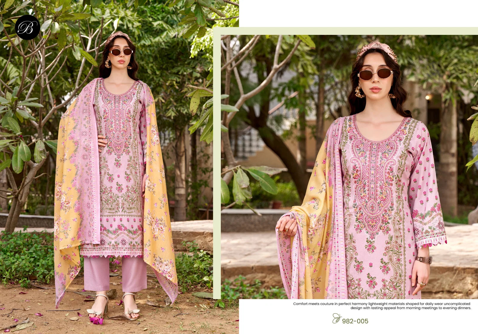 Belliza Naira Vol 144 Cotton Print With Embroidered Dress Material