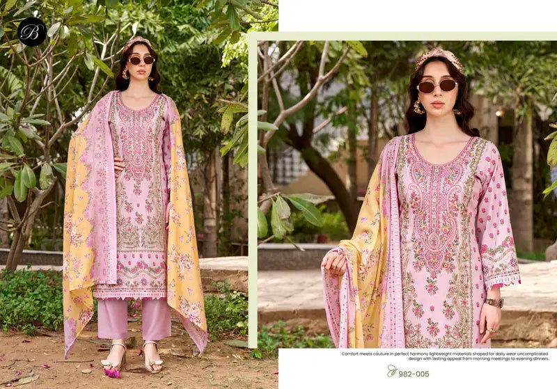 Belliza Naira Vol 144 Cotton Print With Embroidered Dress Material