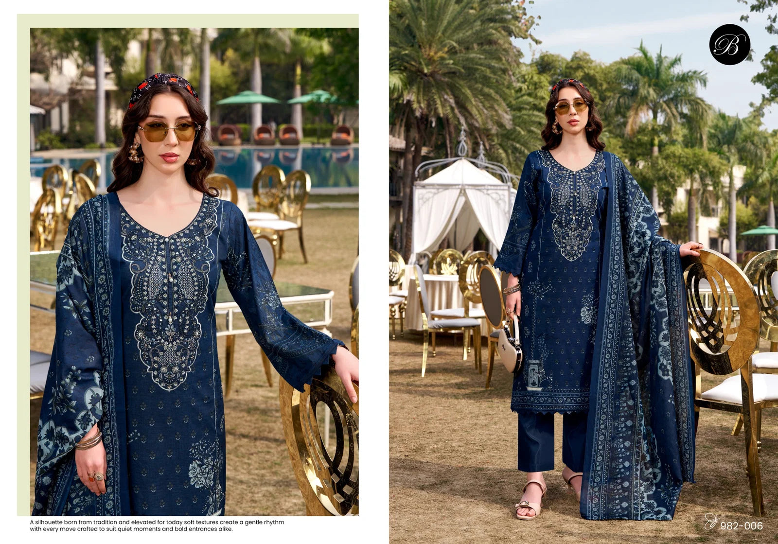 Belliza Naira Vol 144 Cotton Print With Embroidered Dress Material