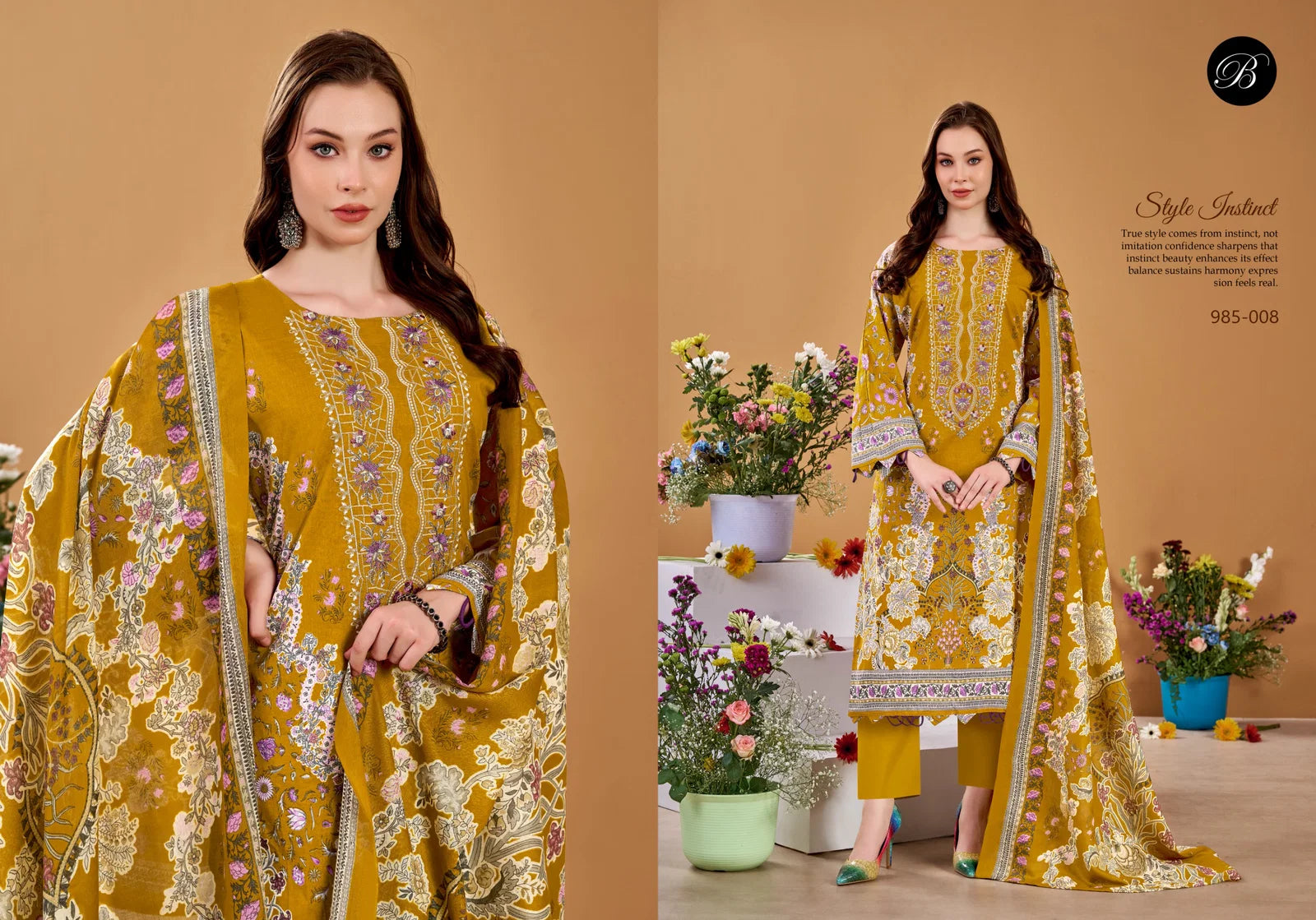 Belliza Naira Vol 145 Cotton Print With Embroidered Dress Material