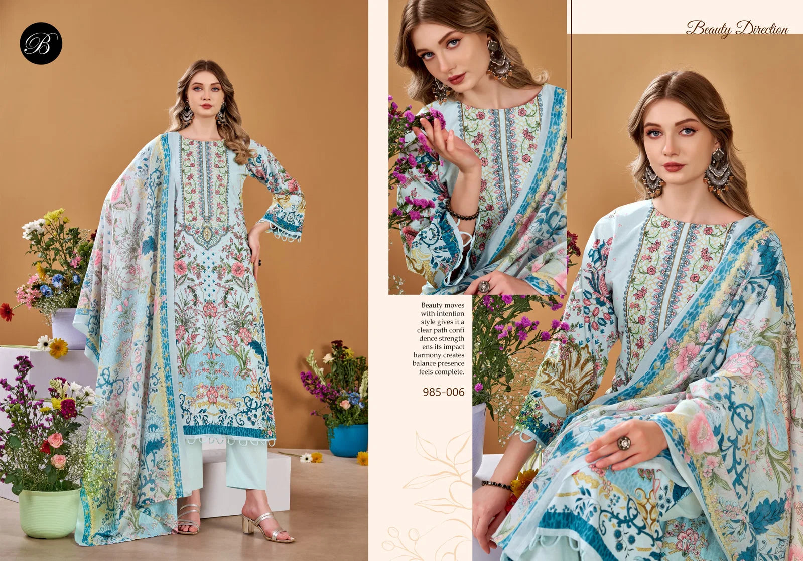 Belliza Naira Vol 145 Cotton Print With Embroidered Dress Material