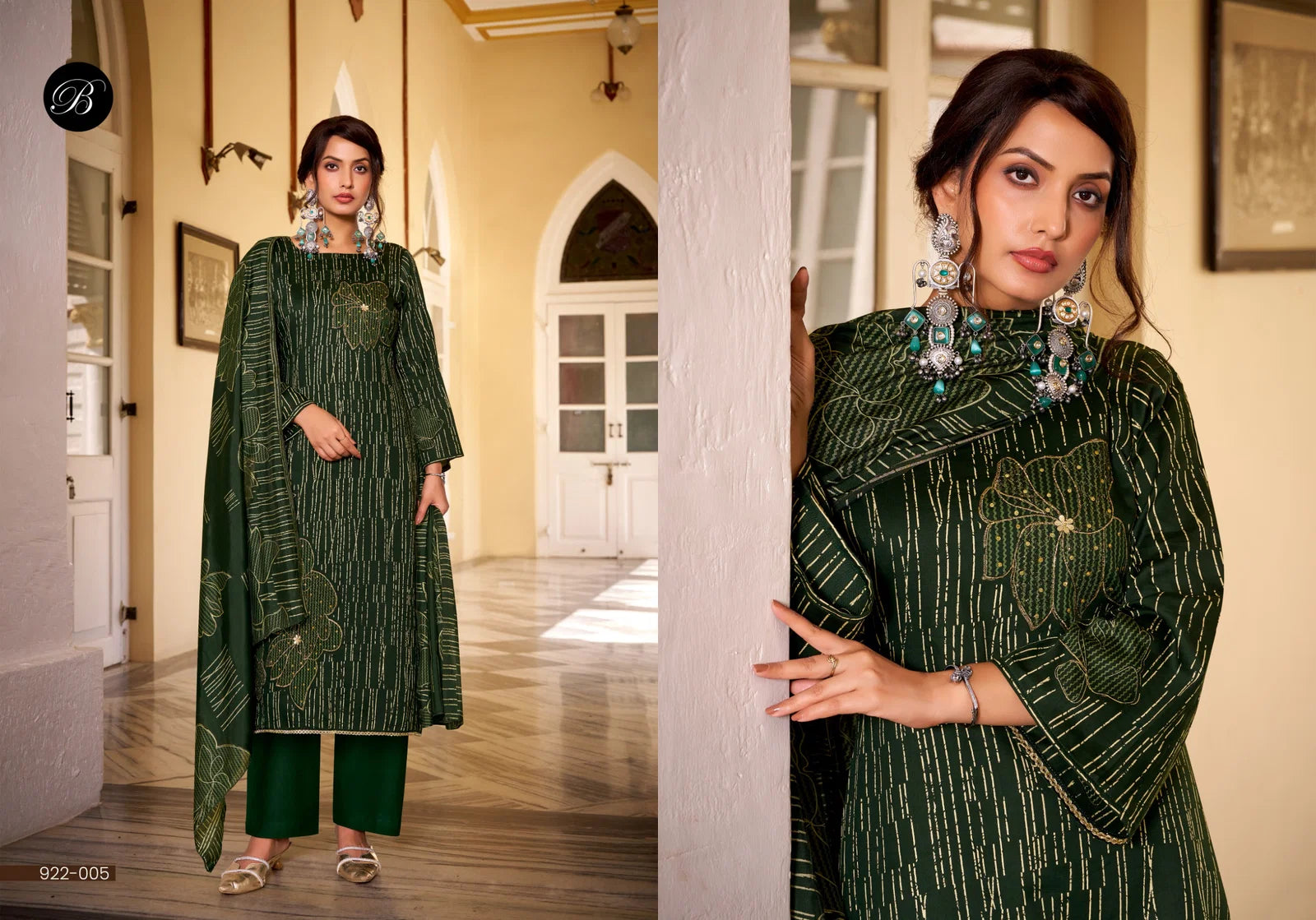 Belliza Natasha Jam Cotton With Handwork Dress Material Collection