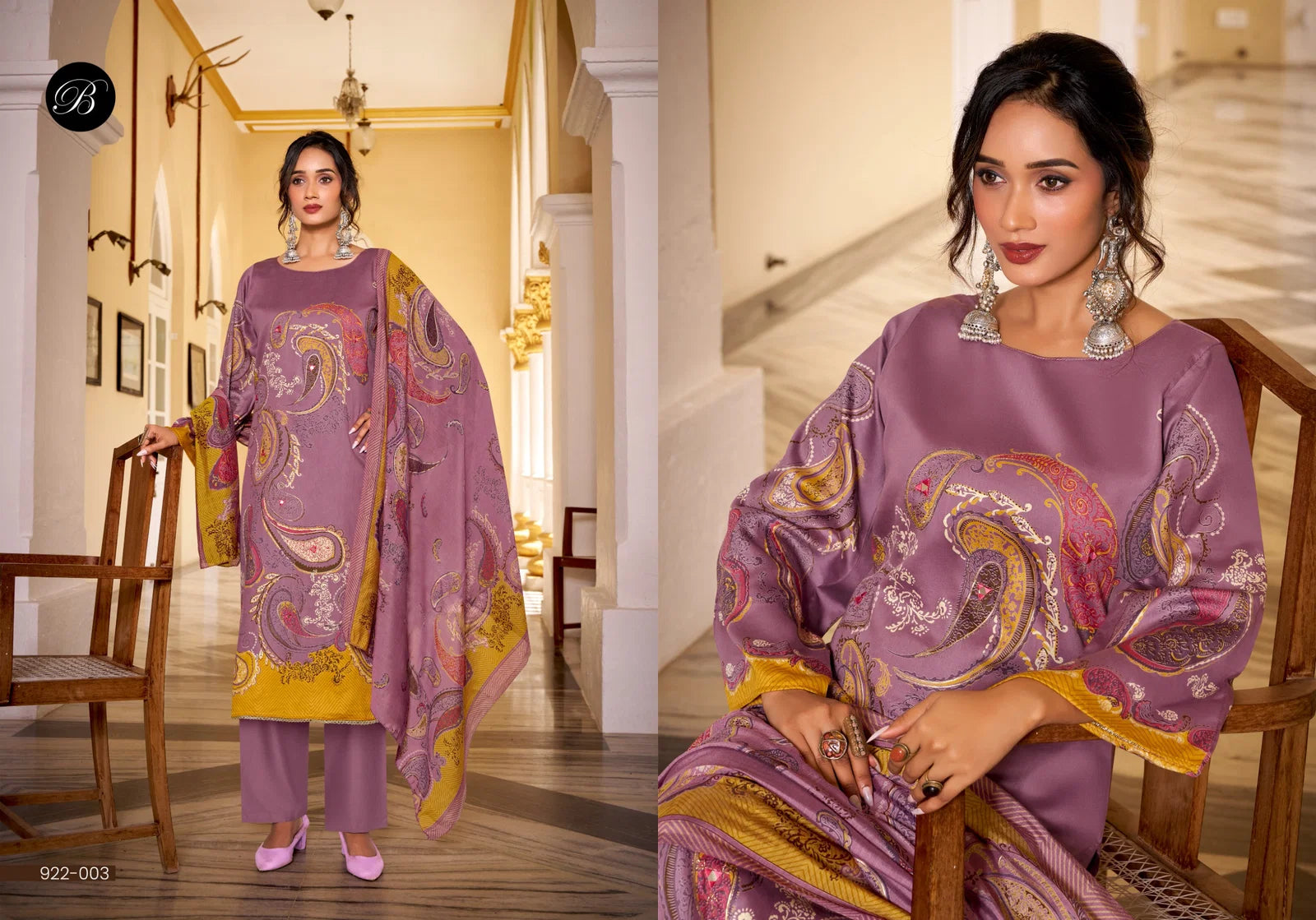 Belliza Natasha Jam Cotton With Handwork Dress Material Collection