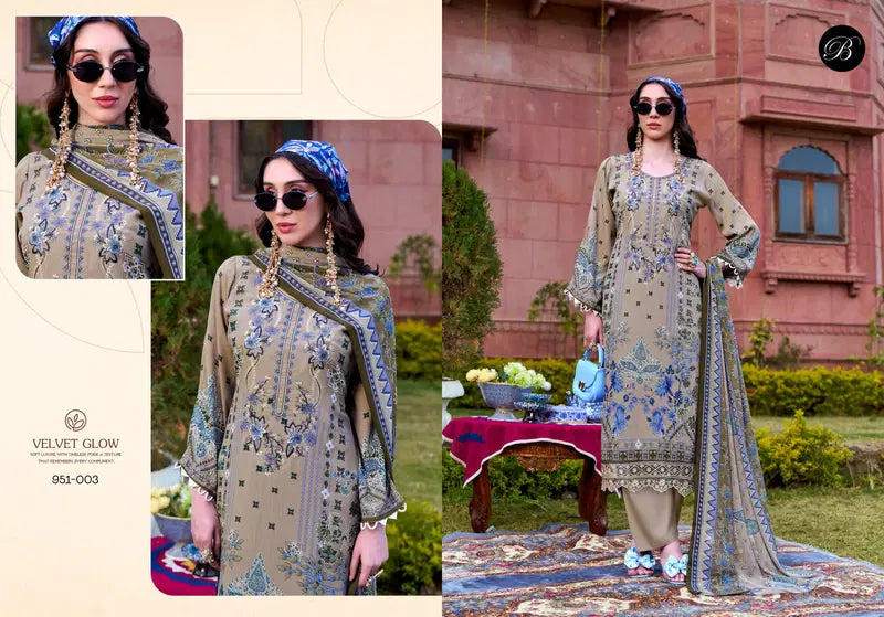 Belliza Rangreza Crepe With Embroidery Work Dress Material Collection