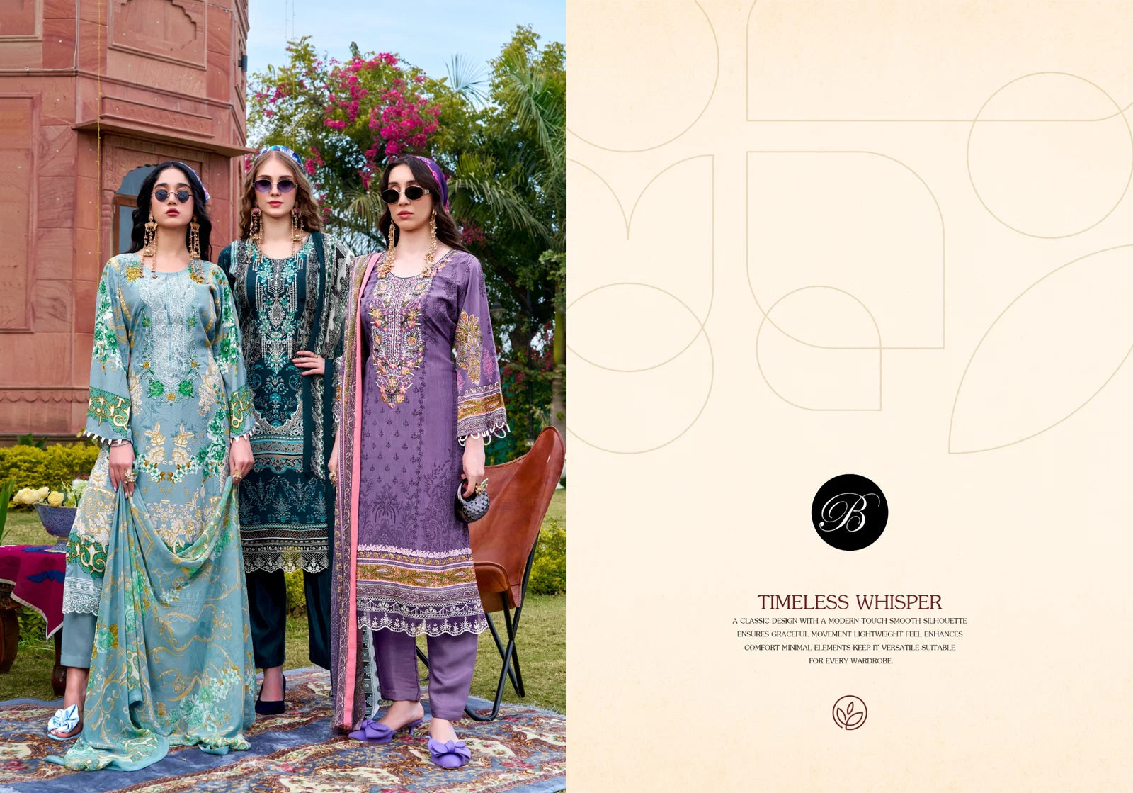 Belliza Rangreza Crepe With Embroidery Work Dress Material Collection