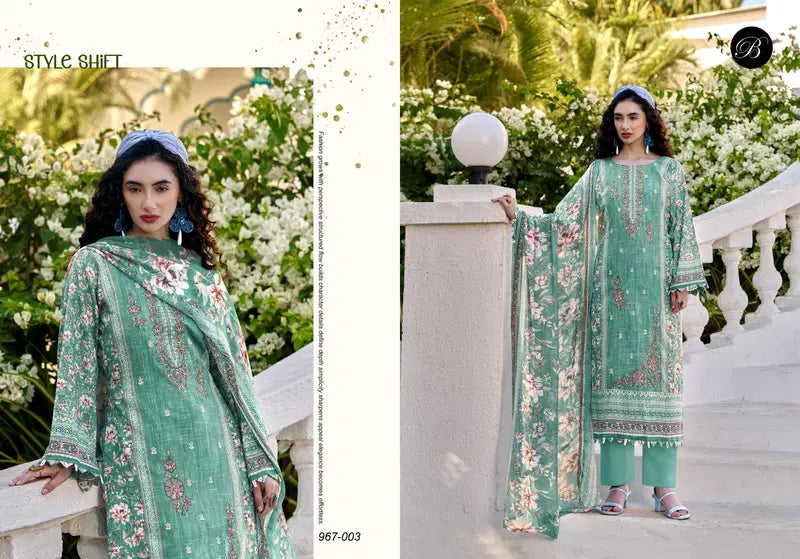 Belliza Rehana Vol 2 Cotton Linen Embroidered Dress Material