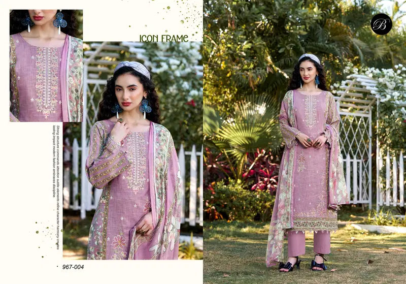 Belliza Rehana Vol 2 Cotton Linen Embroidered Dress Material