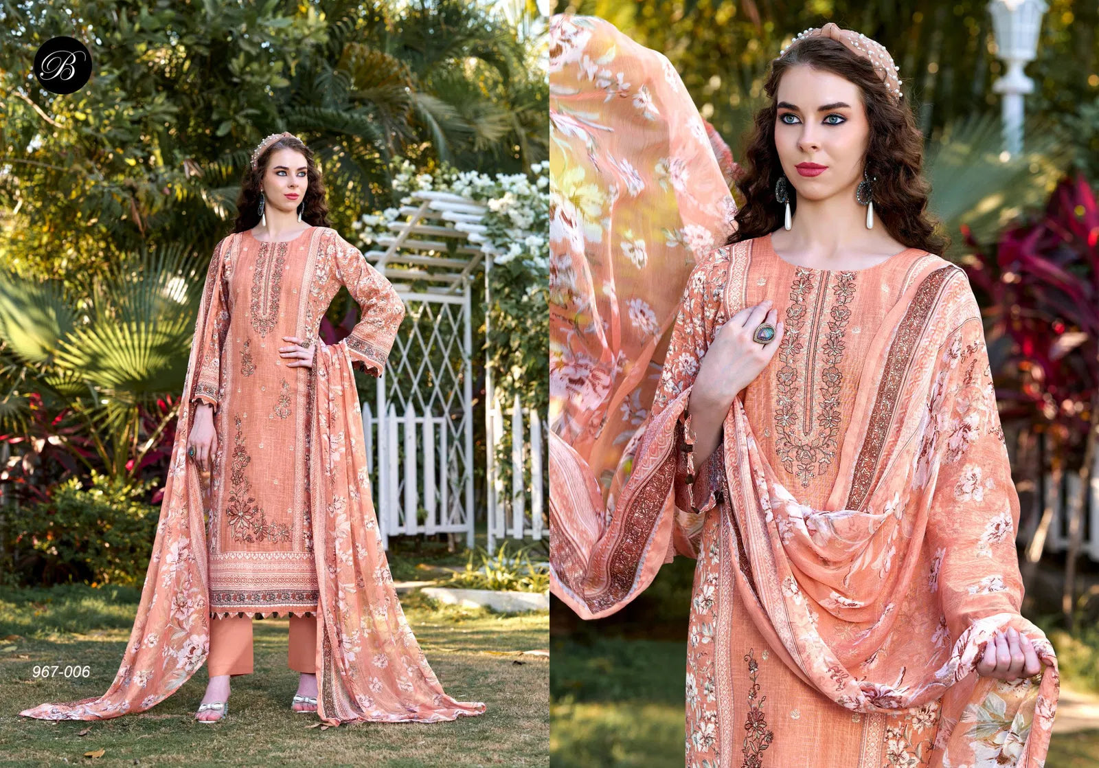 Belliza Rehana Vol 2 Cotton Linen Embroidered Dress Material