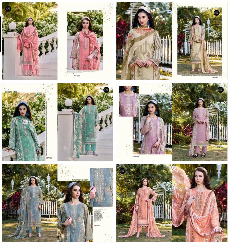 Belliza Rehana Vol 2 Cotton Linen Embroidered Dress Material