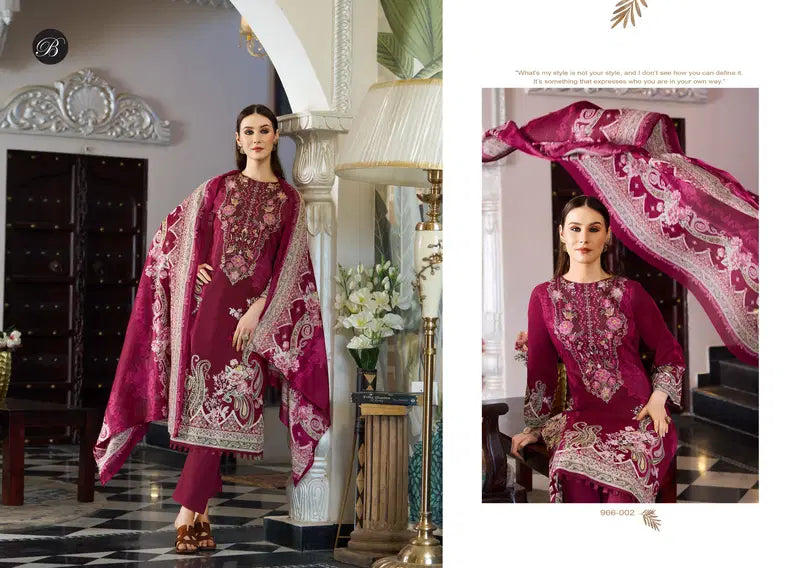 Belliza Riwayat Vol 16 Viscose Rayon Embroidered Dress Material Collection