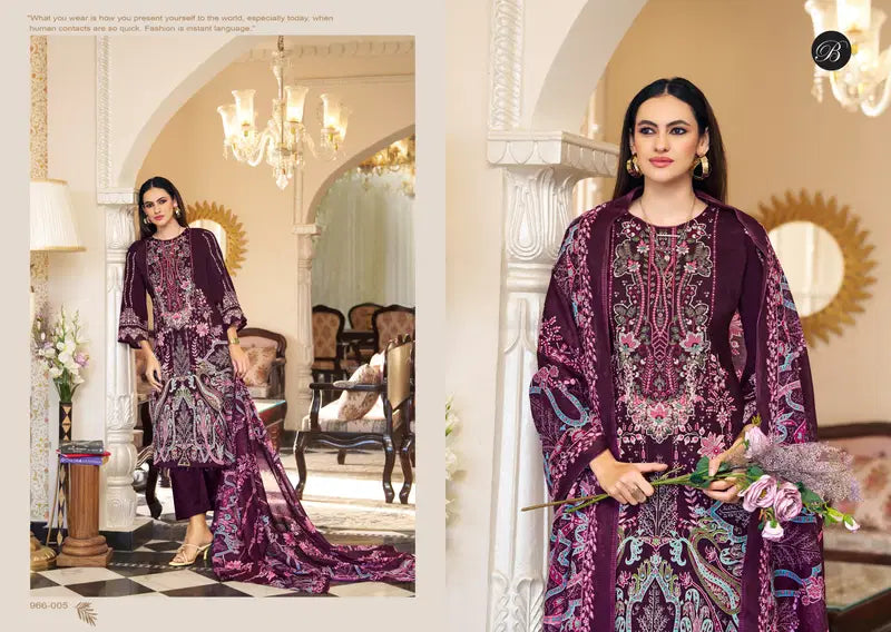 Belliza Riwayat Vol 16 Viscose Rayon Embroidered Dress Material Collection