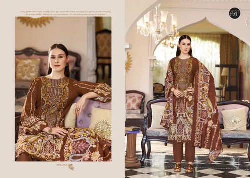Belliza Riwayat Vol 16 Viscose Rayon Embroidered Dress Material Collection