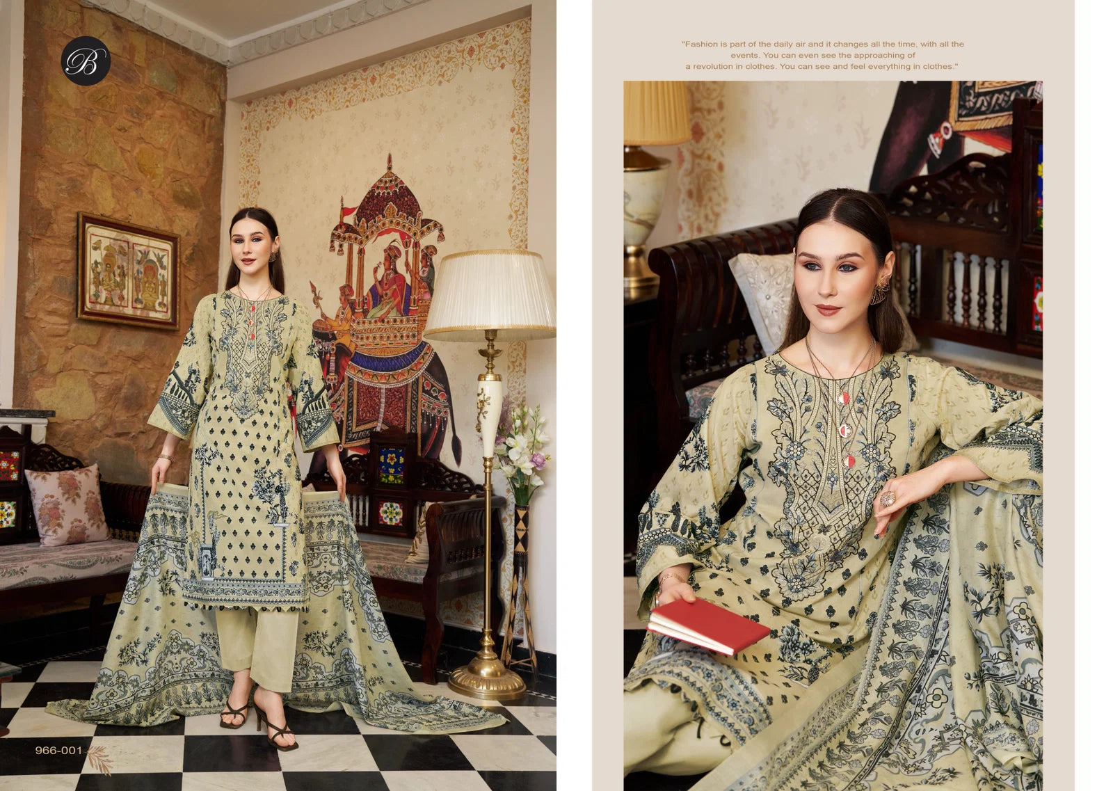 Belliza Riwayat Vol 16 Viscose Rayon Embroidered Dress Material Collection
