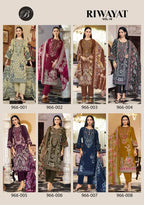 Belliza Riwayat Vol 16 Viscose Rayon Embroidered Dress Material Collection