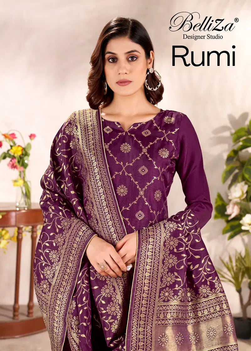 Belliza Rumi Vol 2 Viscose Silk With Jacquard Dress Material Collection