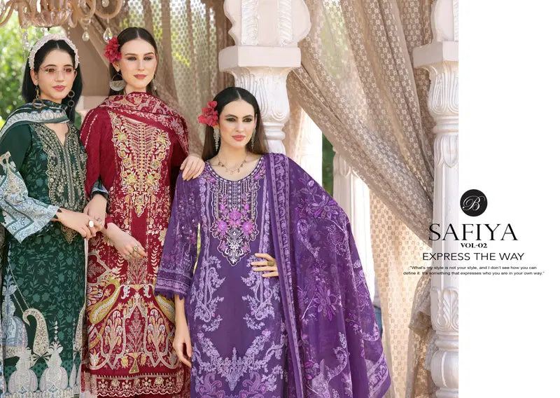 Belliza Safiya Vol 2 Cotton Print Embroidered Dress Material
