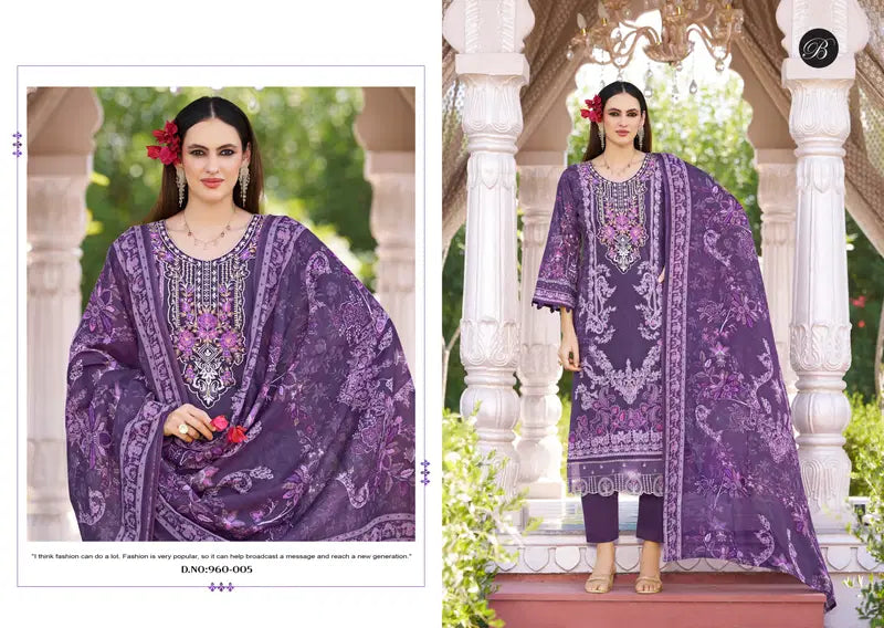 Belliza Safiya Vol 2 Cotton Print Embroidered Dress Material