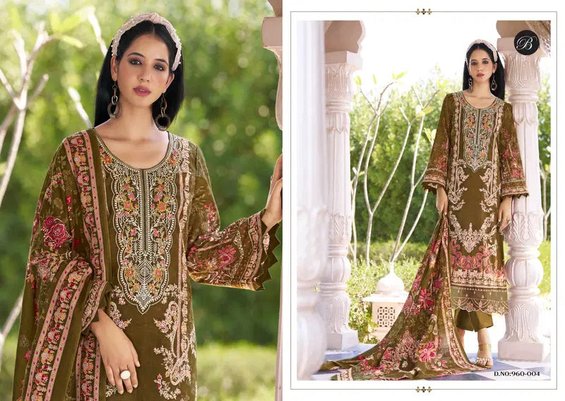 Belliza Safiya Vol 2 Cotton Print Embroidered Dress Material