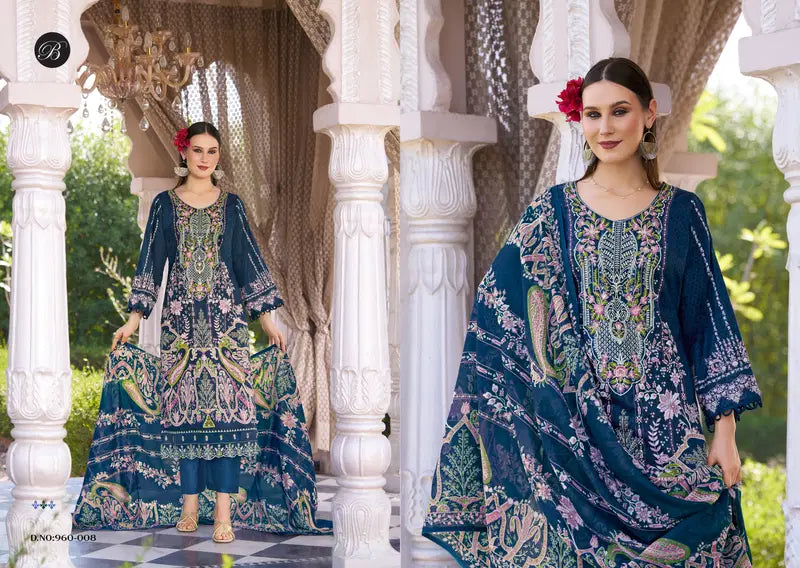 Belliza Safiya Vol 2 Cotton Print Embroidered Dress Material