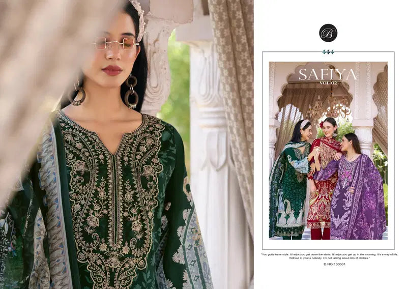 Belliza Safiya Vol 2 Cotton Print Embroidered Dress Material