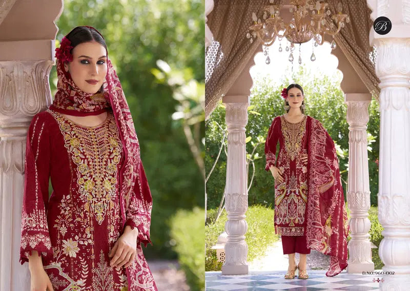 Belliza Safiya Vol 2 Cotton Print Embroidered Dress Material