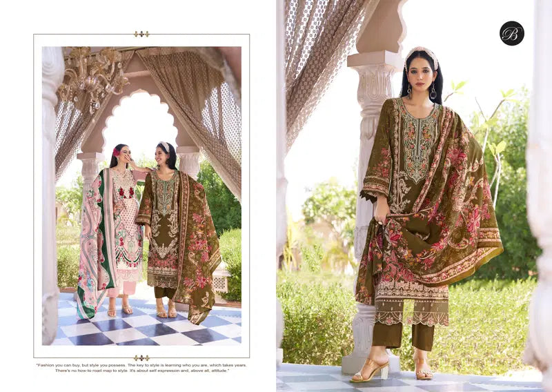 Belliza Safiya Vol 2 Cotton Print Embroidered Dress Material