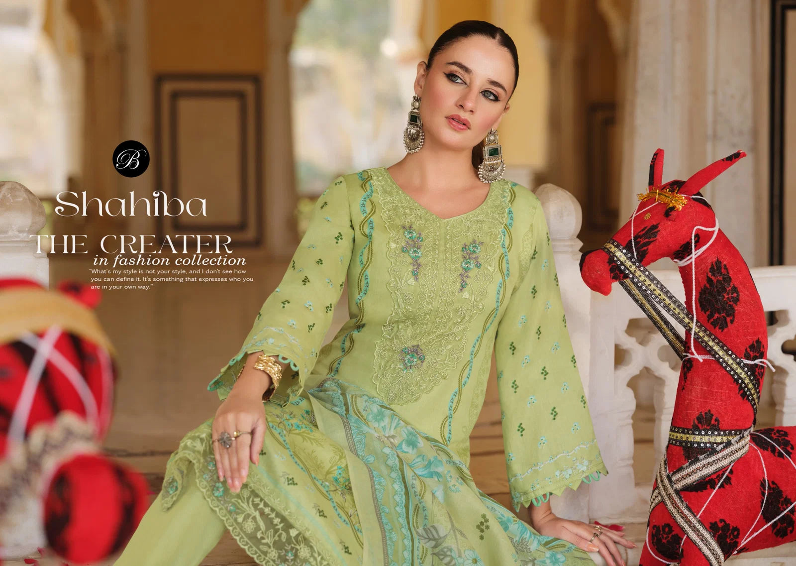 Belliza Shahiba Jam Cotton With Digital Printed Dress Material