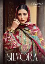Belliza Silvora Jam Cotton Dischange Foil Print With Work Dress Material