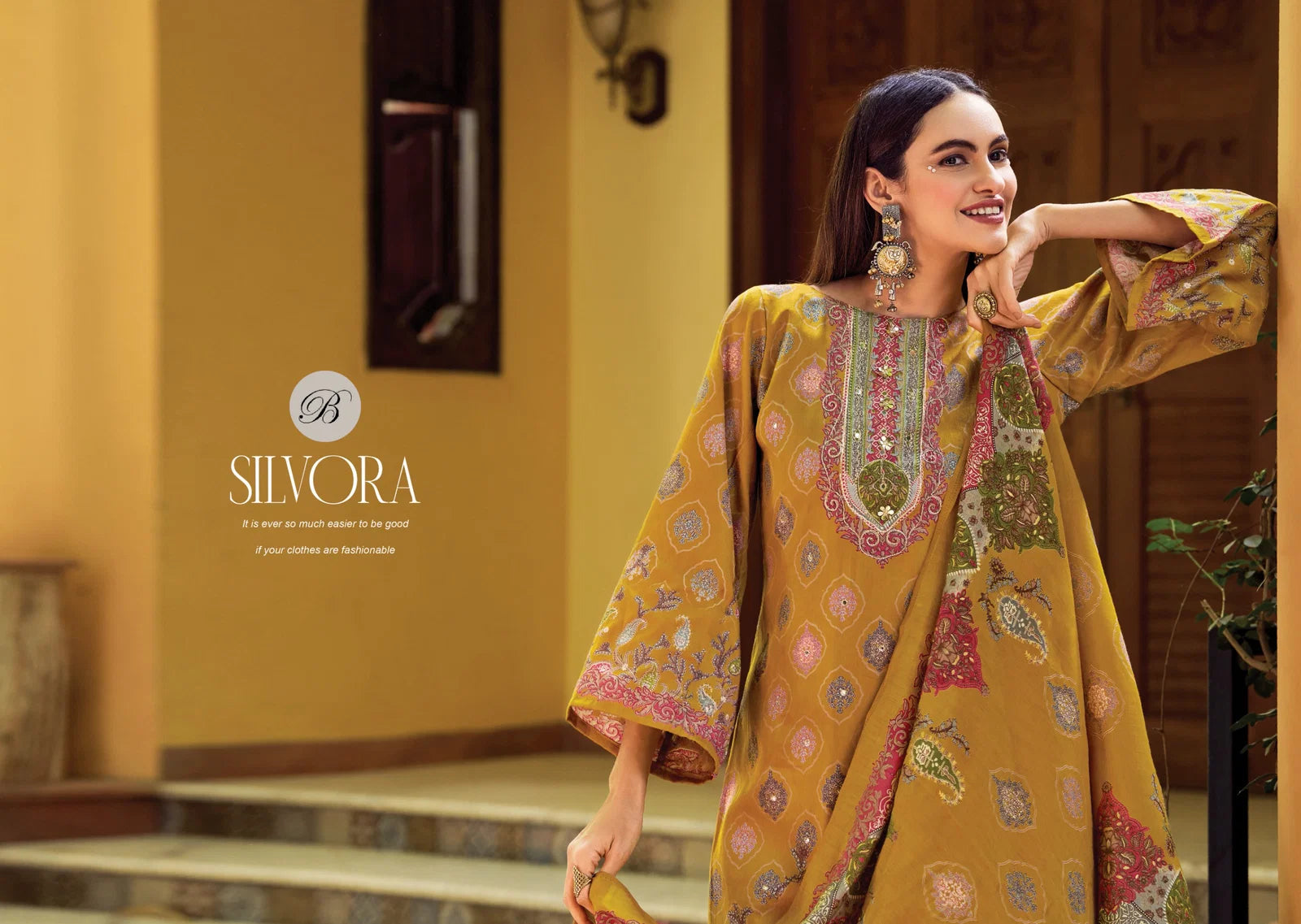 Belliza Silvora Jam Cotton Dischange Foil Print With Work Dress Material
