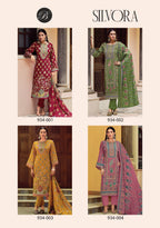 Belliza Silvora Jam Cotton Dischange Foil Print With Work Dress Material