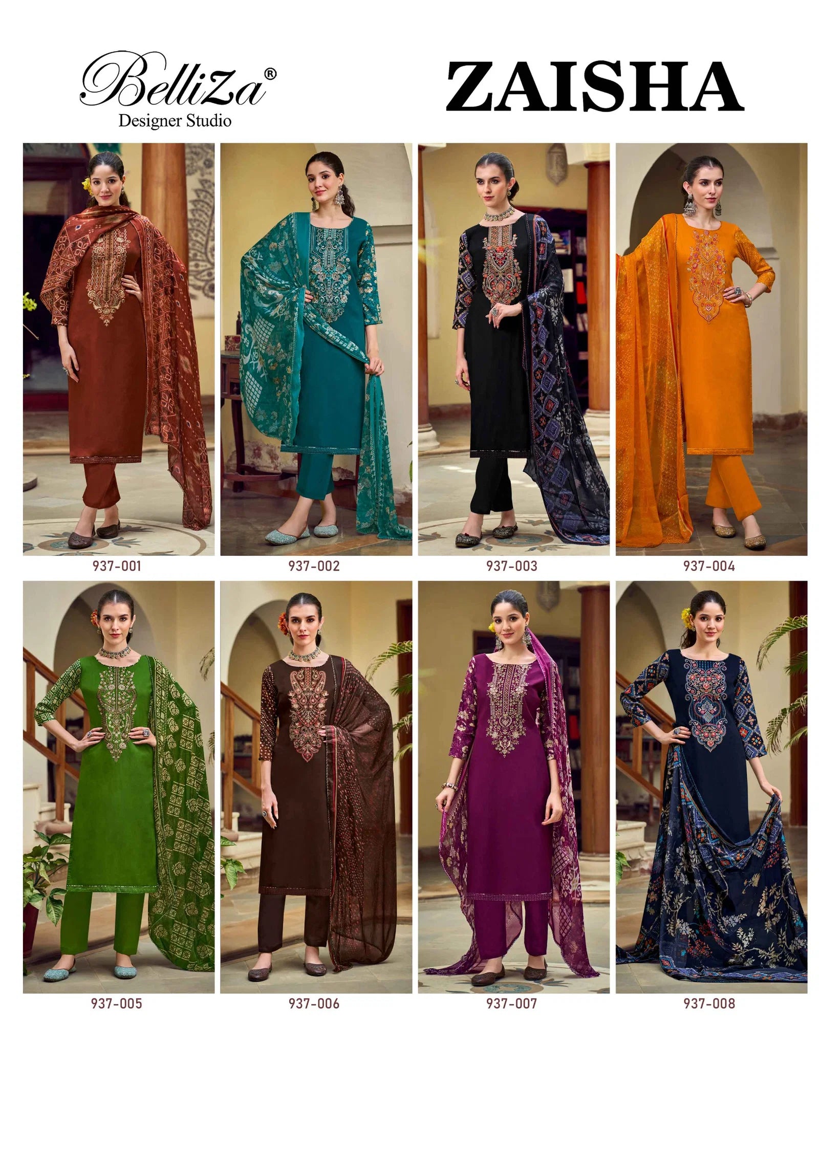 Belliza Zaisha Viscose Rayon Digital Print Embroidery Dress Material