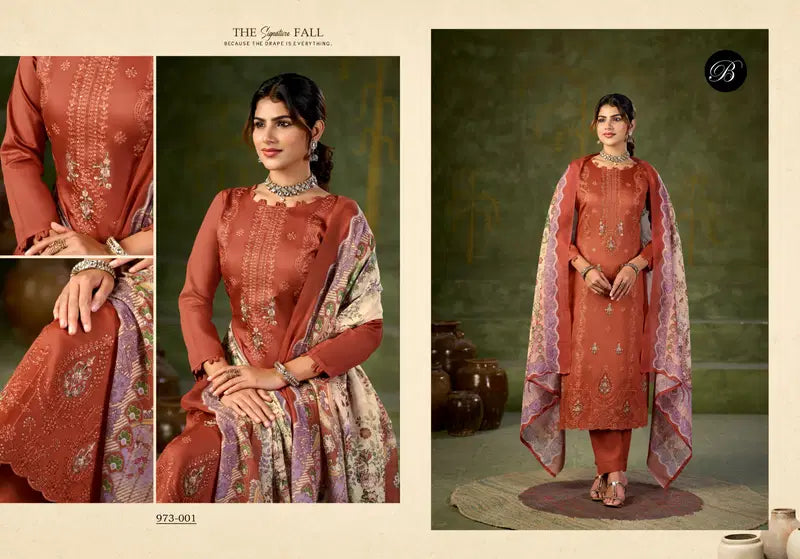 Belliza Zarqash Vol 16 Jam Cotton With Embroidery Work Dress Material